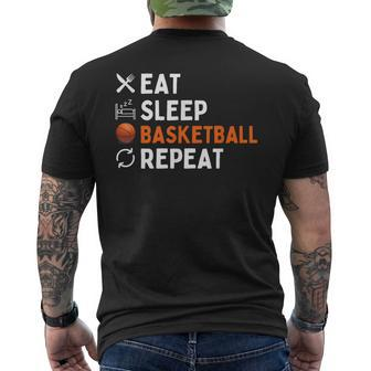 Eat Sleep Basketball Repeat Basketball Men's T-shirt Back Print - Seseable