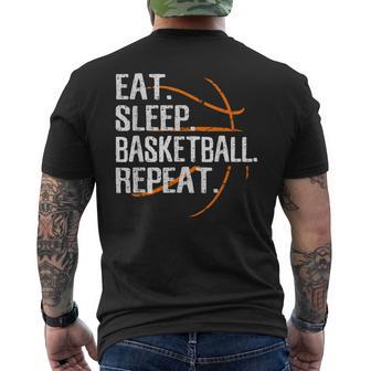 Eat Sleep Basketball Repeat For Basketball Fan T-Shirt mit Rückendruck - Geschenkecke