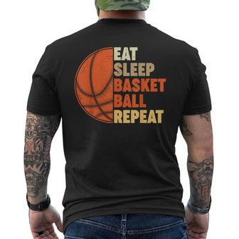 Eat Sleep Basketball Repeat For Player Vintage Men's T-shirt Back Print - Monsterry UK