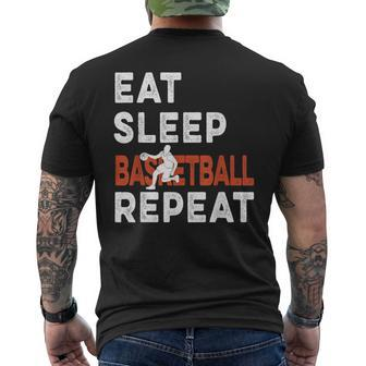 Eat Sleep Basketball Repeat Basketball Sports Men's T-shirt Back Print - Seseable