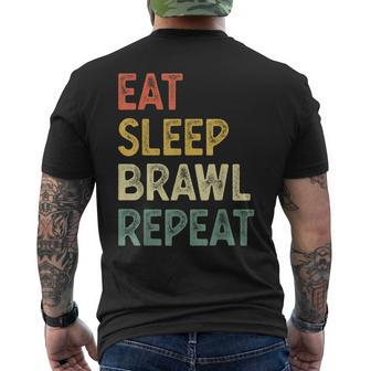 Eat Sleep Brawl Repeat Stars Video Gamer Gaming Men's T-shirt Back Print - Thegiftio UK