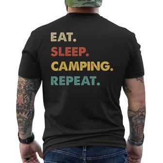 Eat Sleep Camping Repeat Camping Lover Men's T-shirt Back Print | Mazezy