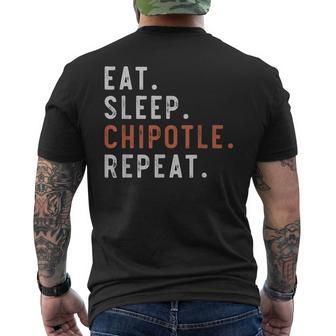 Eat Sleep Chipotle Repeat Fan Player Men's T-shirt Back Print | Mazezy