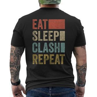 Eat Sleep Clash Repeat Vintage Gaming Clan Retro Clash Men's T-shirt Back Print - Monsterry DE