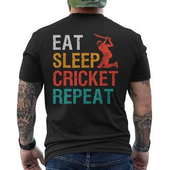 Eat Sleep Cricket Repeat For The Cricket Player Vintage Men's T-shirt Back Print - Monsterry UK