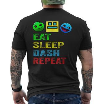 Eat Sleep Dash Repeat Video Game Geometry Video Gamer Men's T-shirt Back Print | Mazezy AU