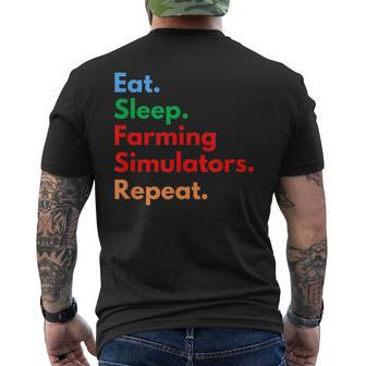 Eat Sleep Farming Simulators Repeat For Farming Lovers Men's T-shirt Back Print - Seseable