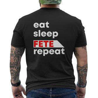 Eat Sleep Fete Repeat Carnival Soca Mens Back Print T-shirt - Thegiftio UK