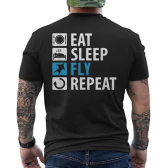 Eat Sleep Fly Repeat Wingsuit Flying Men's T-shirt Back Print - Monsterry CA