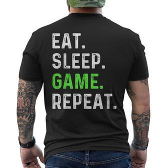 Eat Sleep Game Repeat Gaming Gamer Men's T-shirt Back Print - Thegiftio UK