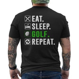 Eat Sleep Golf Repeat Golfing Golfer Golfing Lover Men's T-shirt Back Print - Thegiftio UK
