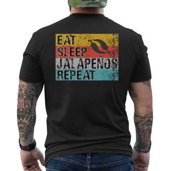 Eat Sleep Jalapenos Repeat Jalapeno Pepper Men's T-shirt Back Print - Monsterry DE