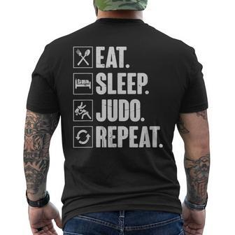 Eat Sleep Judo Repeat Judo Martial Arts Fighter Men's T-shirt Back Print - Monsterry AU