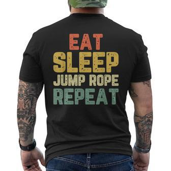 Eat Sleep Jump Rope Repeat Roping Jumping Skipping Vintage Men's T-shirt Back Print - Monsterry DE
