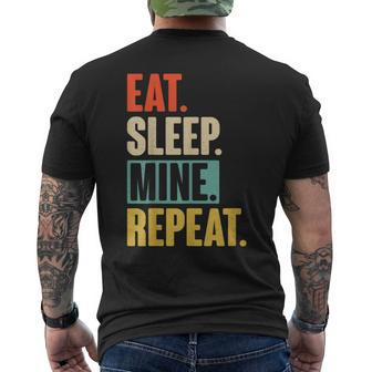 Eat Sleep Mine Repeat Retro Vintage Mining Men's T-shirt Back Print - Thegiftio UK