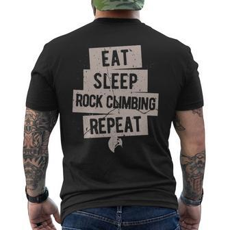 Eat Sleep Rock Climbing Repeat Men's T-shirt Back Print | Mazezy