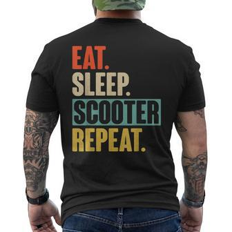 Eat Sleep Scooter Repeat Retro Vintage Scooter Men's T-shirt Back Print - Thegiftio UK