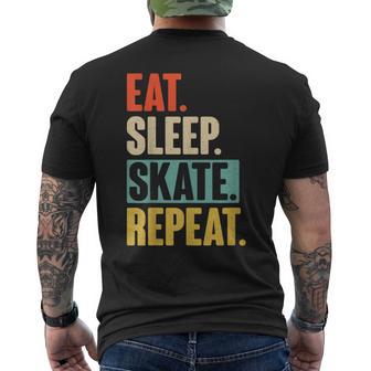 Eat Sleep Skate Repeat Retro Vintage Skating Skater Men's T-shirt Back Print - Monsterry AU