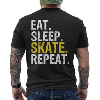 Eat Sleep Skate Repeat Ice Skating Men's T-shirt Back Print - Thegiftio UK