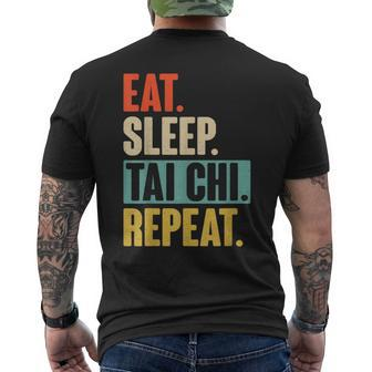 Eat Sleep Tai Chi Repeat Retro Vintage Tai Chi Men's T-shirt Back Print - Thegiftio UK