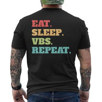 Eat Sleep Vbs Repeat Vacation Bible School Crew Summer Camp Men's T-shirt Back Print - Monsterry DE