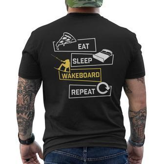 Eat Sleep Wakeboarding Wakeboard Wakeboarder Board T-Shirt mit Rückendruck - Seseable