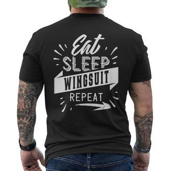 Eat Sleep Wingsuit Repeat Flying Wingsuiting Pilot Men's T-shirt Back Print - Monsterry AU