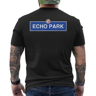 Echo Park Los Angeles City Street Sunset Alvarado Lake 323 Men's T-shirt Back Print - Monsterry CA