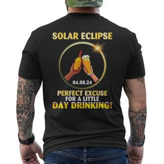 Eclipse 04 08 2024 Perfect Excuse For A Little Day Drinking Men's T-shirt Back Print | Mazezy