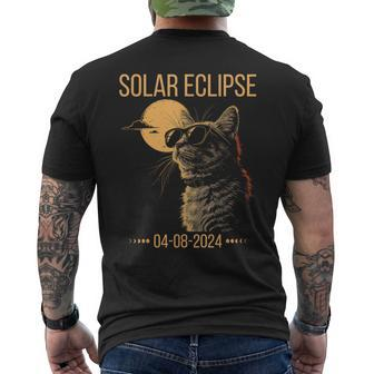 Eclipse Cat 2024 Solar Cat Totality Eclipse Solar 2024 Cat Men's T-shirt Back Print - Monsterry UK