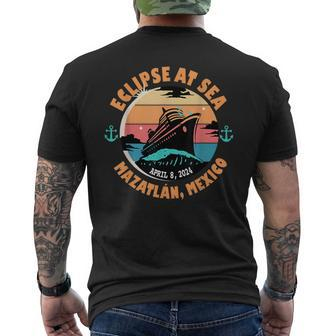 Eclipse At Sea Mazatlán Mexico Total Solar Eclipse Men's T-shirt Back Print - Seseable