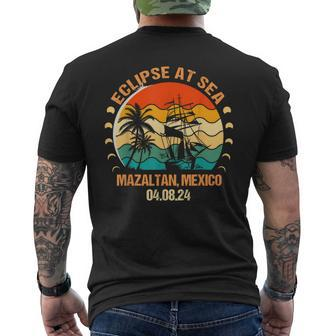 Eclipse At Sea Mazatlán Mexico Total Solar Eclipse At Sea Men's T-shirt Back Print - Seseable