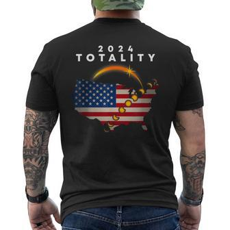 Eclipse Solar Moon Science Astronomy 2024 Men's T-shirt Back Print - Seseable