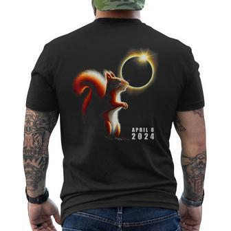 Eclipse Squirrel Watching Total Solar Eclipse April 8 2024 Men's T-shirt Back Print - Monsterry