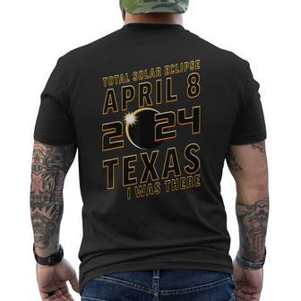 Eclipse T April 8 2024 Texas I Was There Eclipse Men's T-shirt Back Print - Monsterry UK