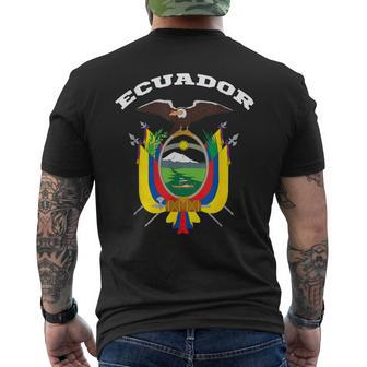 Ecuador Coat Of Arms Flag Souvenir Quito Men's T-shirt Back Print - Monsterry AU