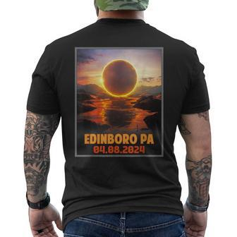 Edinboro Pa Total Solar Eclipse 2024 Men's T-shirt Back Print - Thegiftio