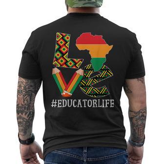 Educator Love Map African American Black History Month Men's T-shirt Back Print - Monsterry DE