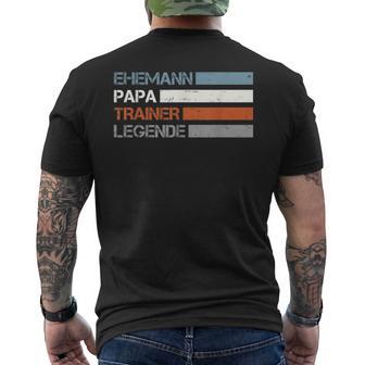 Ehemann Papa Witze Bester Trainer Breitensport Sporttrainer T-Shirt mit Rückendruck - Geschenkecke