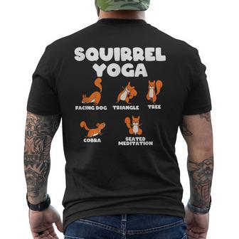 Eichhörnchen Yoga Lustiges Pose Illustration Schwarz Kurzärmliges Herren-T-Kurzärmliges Herren-T-Shirt - Seseable