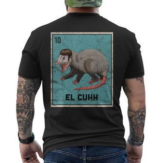 El Cuhh Takuache Cuh Opossum Mexican Playing Card Men's T-shirt Back Print - Monsterry