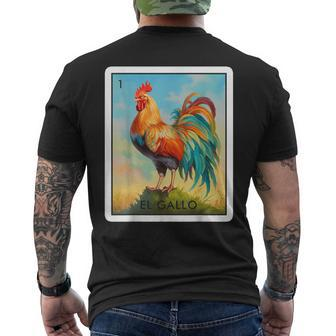 El Gallo Mexican Lottery Bingo Game Traditional Rooster Card Men's T-shirt Back Print - Monsterry DE