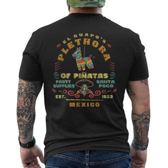 El Guapo's Plethora Of Piñatas Party Supplies Three Amigos Men's T-shirt Back Print | Mazezy