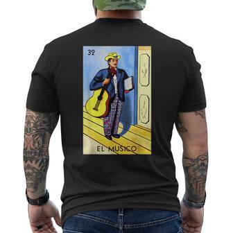 El Músico Card Mexican Lottery Card Men's T-shirt Back Print - Seseable