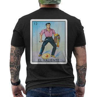 El Valiente Mexican Lottery Bingo Game The Brave Card Men's T-shirt Back Print - Monsterry CA