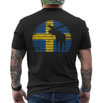 Elch Schwedische Flagge Schwede Skandinavien Schweden T-Shirt mit Rückendruck - Geschenkecke