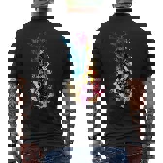 Electric Guitar Band Rock Chromatic Colourful Flames Men's T-shirt Back Print - Thegiftio UK