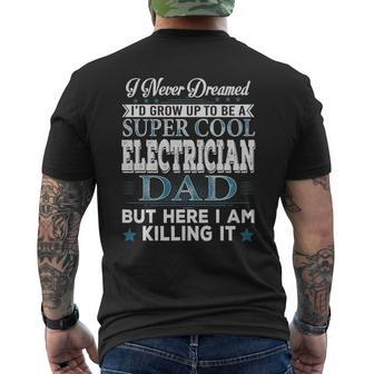 Electrician Dad Mens Back Print T-shirt | Mazezy