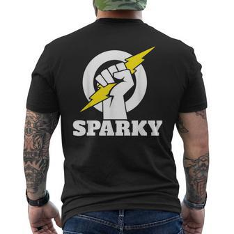 Electrician Lightning Bolt Electrician Sparky Men's T-shirt Back Print - Monsterry DE