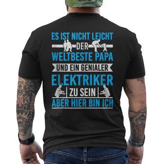 Elektriker Papa Spruch Genialer Elektronikerater T-Shirt mit Rückendruck - Geschenkecke